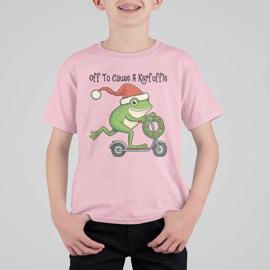 Off To Cause A Kerfuffle T Shirt For Kid Funny Frog Christmas Meme Weirdcore - Wonder Print Shop