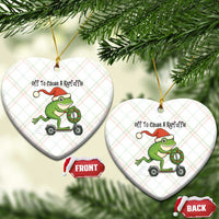 Off To Cause A Kerfuffle Ceramic Ornament Funny Frog Christmas Meme Weirdcore - Wonder Print Shop