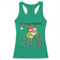 Off To Cause A Kerfuffle Racerback Tank Top Funny Frog Christmas Meme Weirdcore - Wonder Print Shop