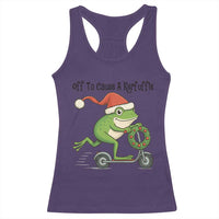 Off To Cause A Kerfuffle Racerback Tank Top Funny Frog Christmas Meme Weirdcore - Wonder Print Shop
