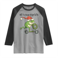 Off To Cause A Kerfuffle Raglan Shirt Funny Frog Christmas Meme Weirdcore - Wonder Print Shop