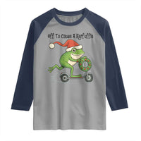 Off To Cause A Kerfuffle Raglan Shirt Funny Frog Christmas Meme Weirdcore - Wonder Print Shop