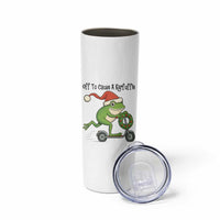 Off To Cause A Kerfuffle Skinny Tumbler Funny Frog Christmas Meme Weirdcore - Wonder Print Shop