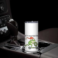 Off To Cause A Kerfuffle Skinny Tumbler Funny Frog Christmas Meme Weirdcore - Wonder Print Shop