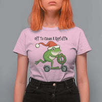 Off To Cause A Kerfuffle T Shirt For Women Funny Frog Christmas Meme Weirdcore - Wonder Print Shop