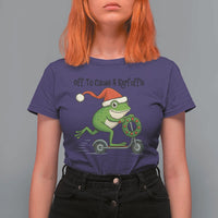 Off To Cause A Kerfuffle T Shirt For Women Funny Frog Christmas Meme Weirdcore - Wonder Print Shop