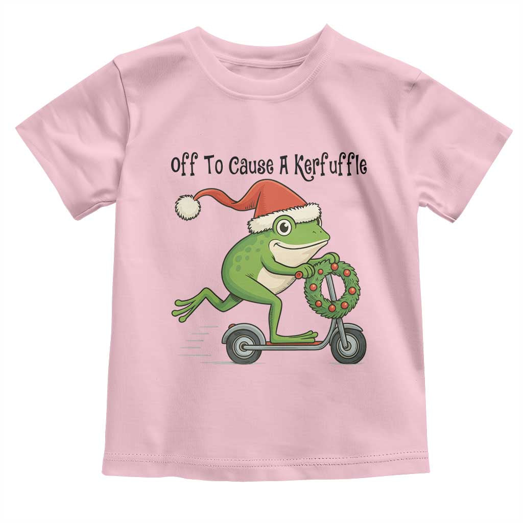 Off To Cause A Kerfuffle Toddler T Shirt Funny Frog Christmas Meme Weirdcore - Wonder Print Shop