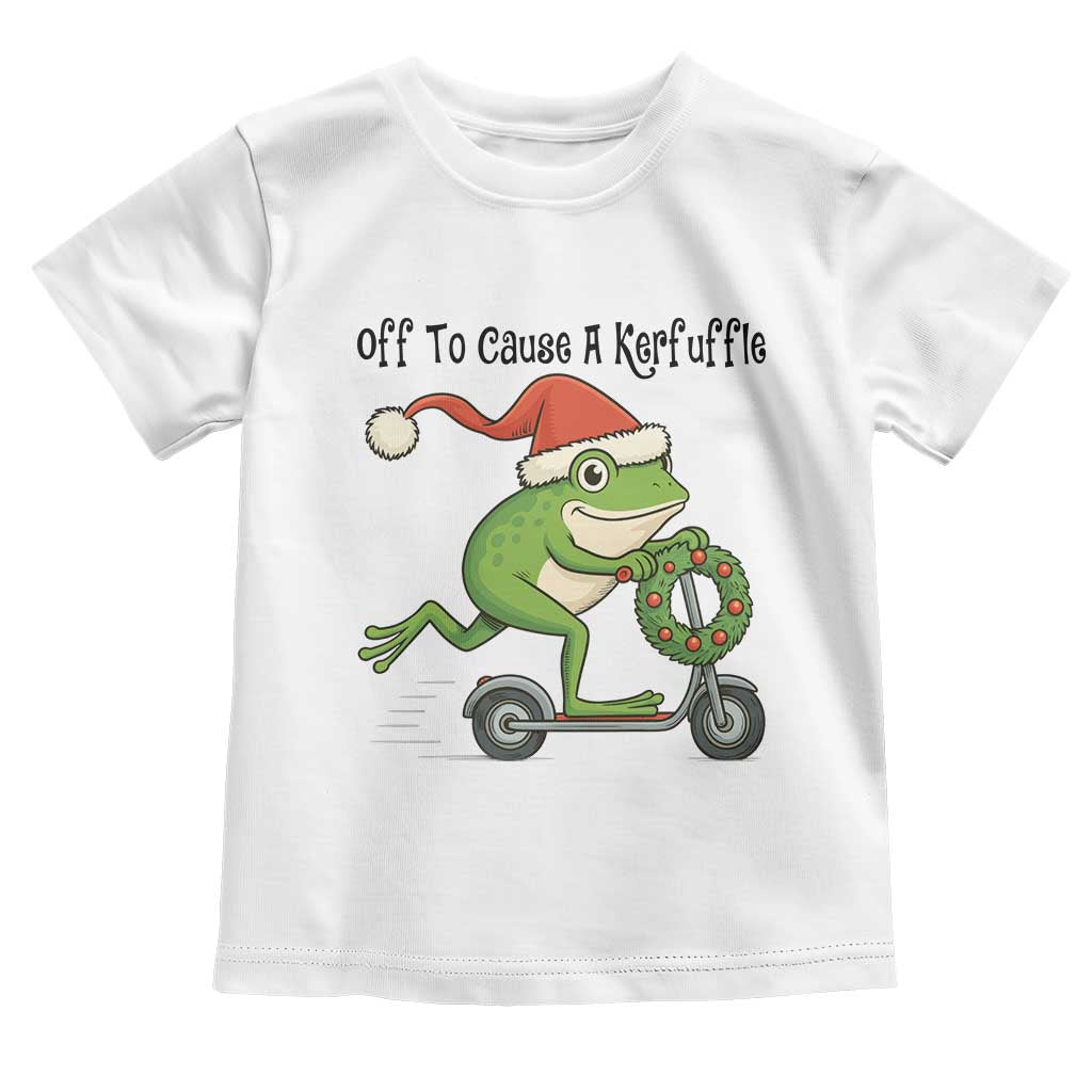 Off To Cause A Kerfuffle Toddler T Shirt Funny Frog Christmas Meme Weirdcore - Wonder Print Shop