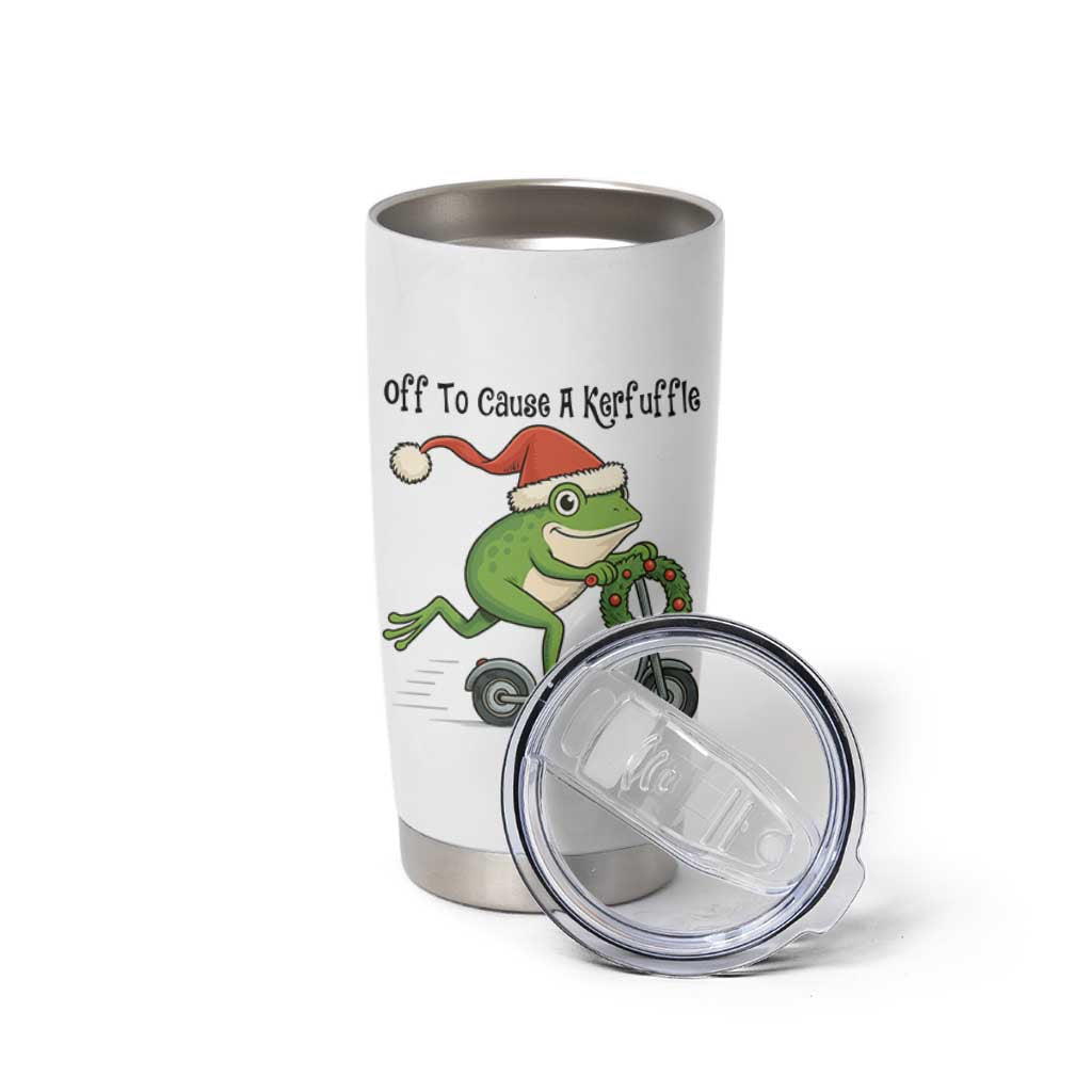 Off To Cause A Kerfuffle Tumbler Cup Funny Frog Christmas Meme Weirdcore - Wonder Print Shop