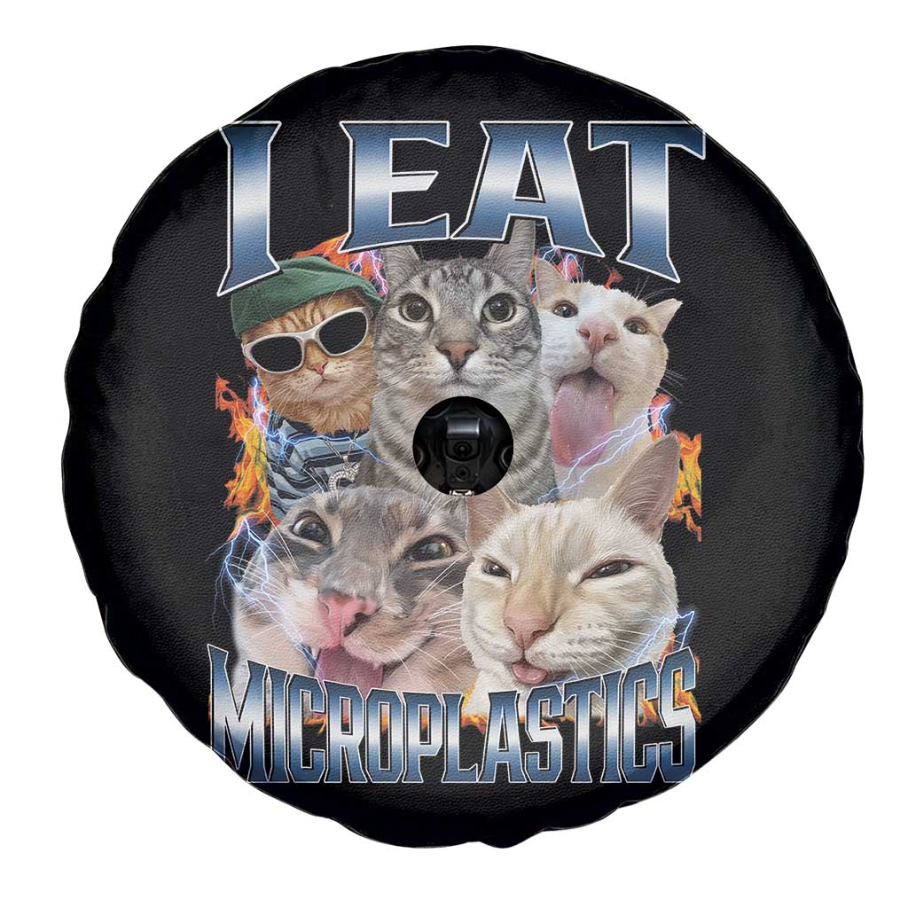 Funny Cat Meme Spare Tire Cover I Eat Microplastics - Wonder Print Shop