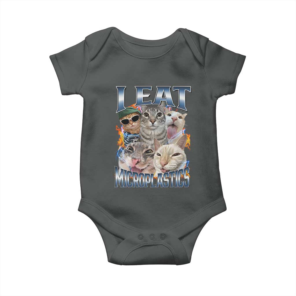 Funny Cat Meme Baby Onesie I Eat Microplastics - Wonder Print Shop