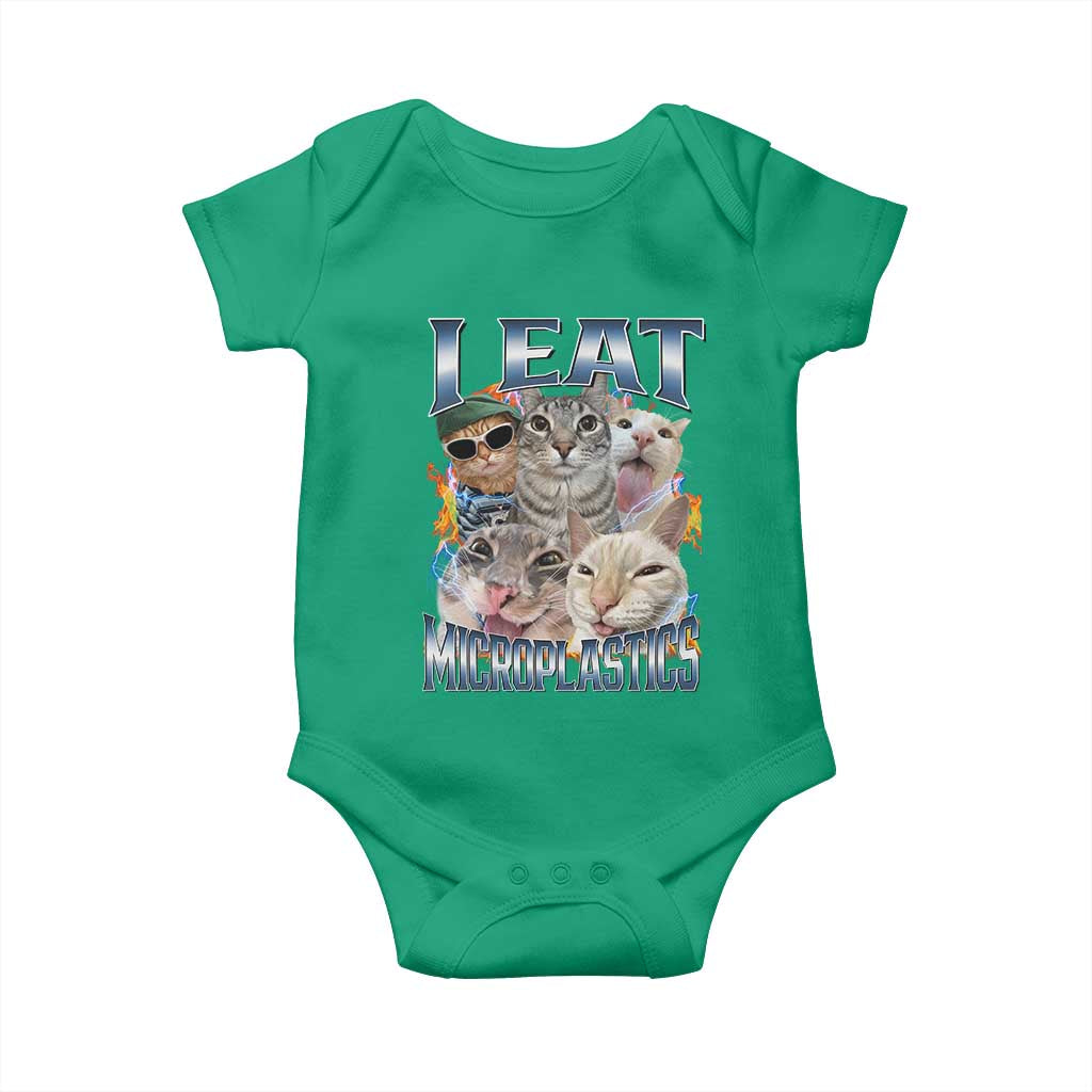 Funny Cat Meme Baby Onesie I Eat Microplastics - Wonder Print Shop