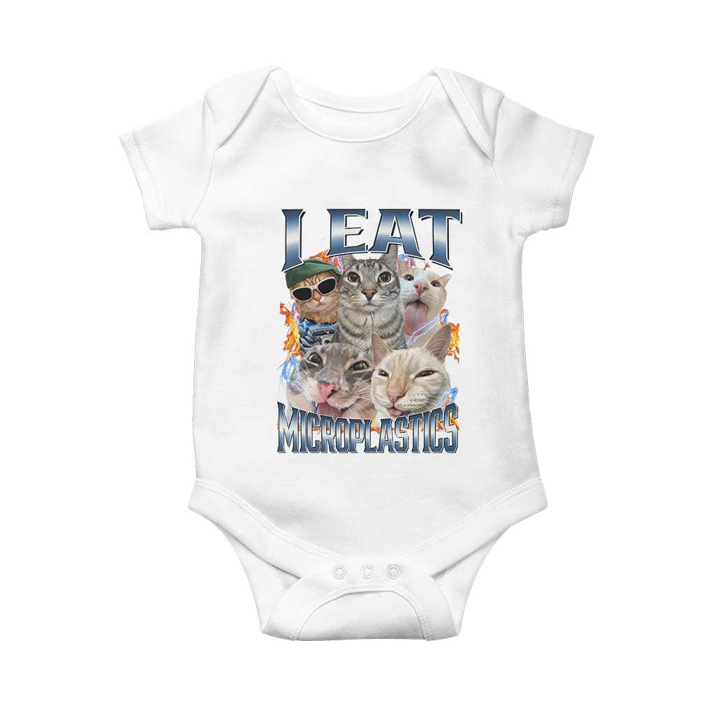 Funny Cat Meme Baby Onesie I Eat Microplastics - Wonder Print Shop