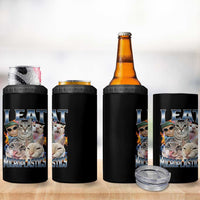 Funny Cat Meme 4 in 1 Can Cooler Tumbler I Eat Microplastics - Wonder Print Shop
