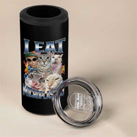 Funny Cat Meme 4 in 1 Can Cooler Tumbler I Eat Microplastics - Wonder Print Shop