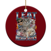 Funny Cat Meme Ceramic Ornament I Eat Microplastics - Wonder Print Shop