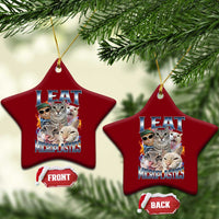Funny Cat Meme Ceramic Ornament I Eat Microplastics - Wonder Print Shop