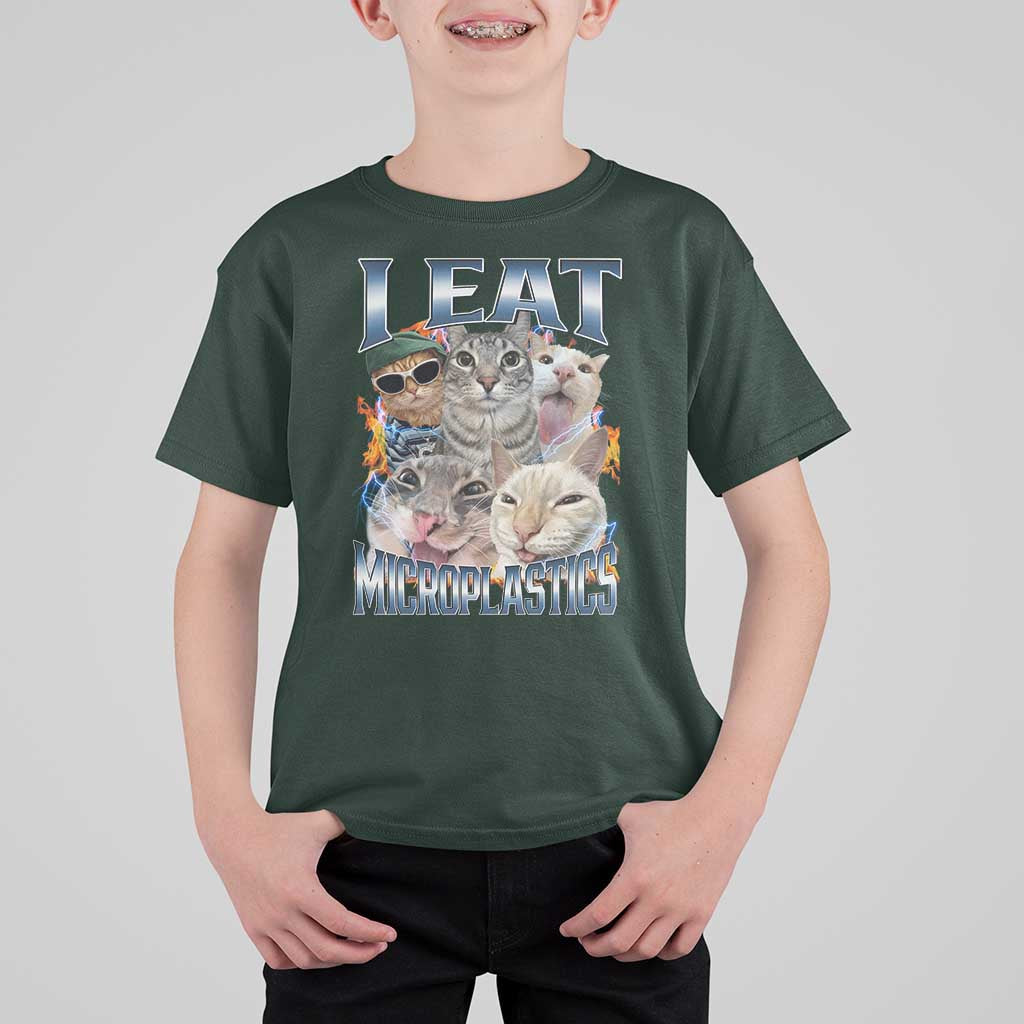 Funny Cat Meme T Shirt For Kid I Eat Microplastics - Wonder Print Shop