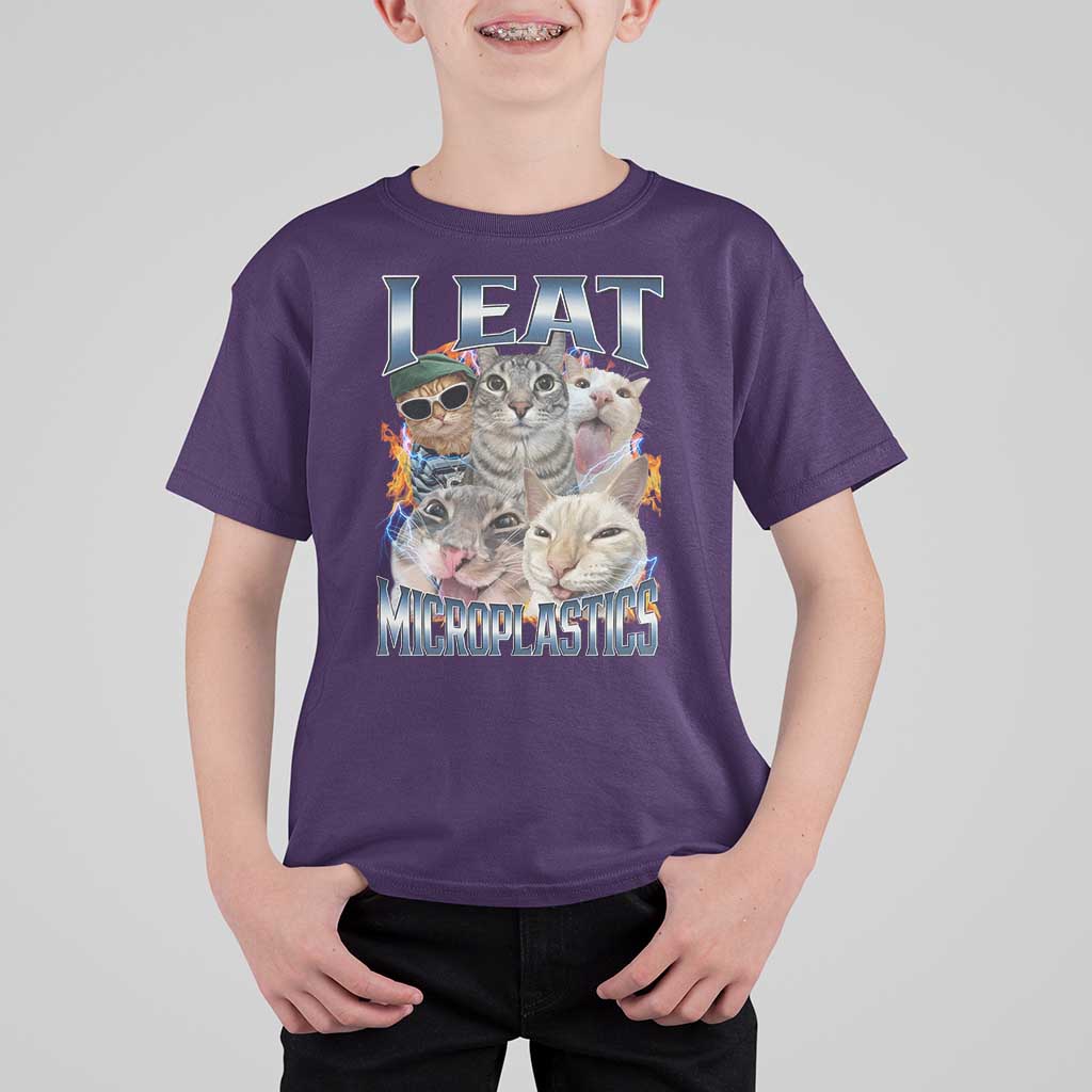 Funny Cat Meme T Shirt For Kid I Eat Microplastics - Wonder Print Shop