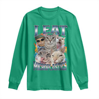 Funny Cat Meme Long Sleeve Shirt I Eat Microplastics - Wonder Print Shop