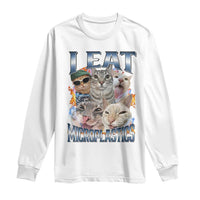 Funny Cat Meme Long Sleeve Shirt I Eat Microplastics - Wonder Print Shop