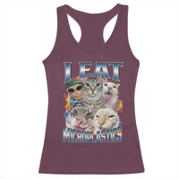 Funny Cat Meme Racerback Tank Top I Eat Microplastics - Wonder Print Shop