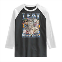 Funny Cat Meme Raglan Shirt I Eat Microplastics - Wonder Print Shop