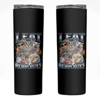 Funny Cat Meme Skinny Tumbler I Eat Microplastics - Wonder Print Shop