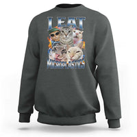 Funny Cat Meme Sweatshirt I Eat Microplastics - Wonder Print Shop