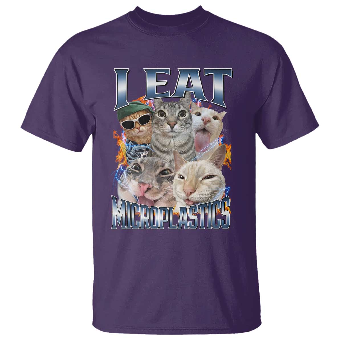 Funny Cat Meme T Shirt I Eat Microplastics - Wonder Print Shop