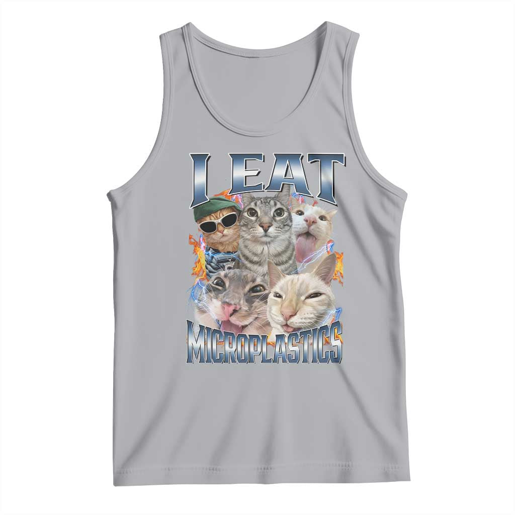 Funny Cat Meme Tank Top I Eat Microplastics - Wonder Print Shop