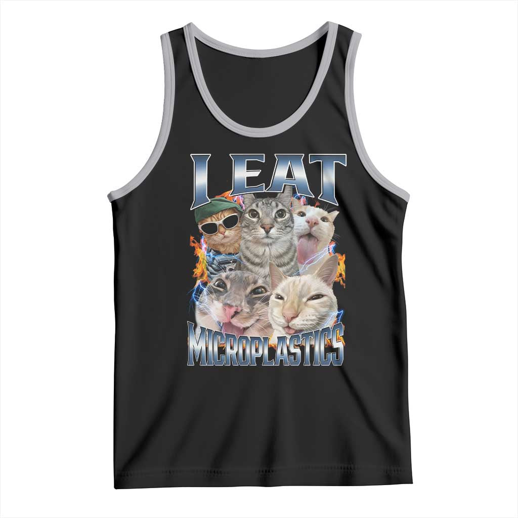 Funny Cat Meme Tank Top I Eat Microplastics - Wonder Print Shop