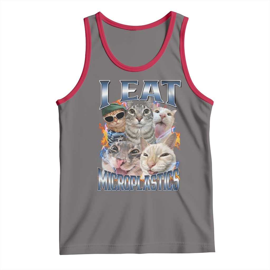 Funny Cat Meme Tank Top I Eat Microplastics - Wonder Print Shop