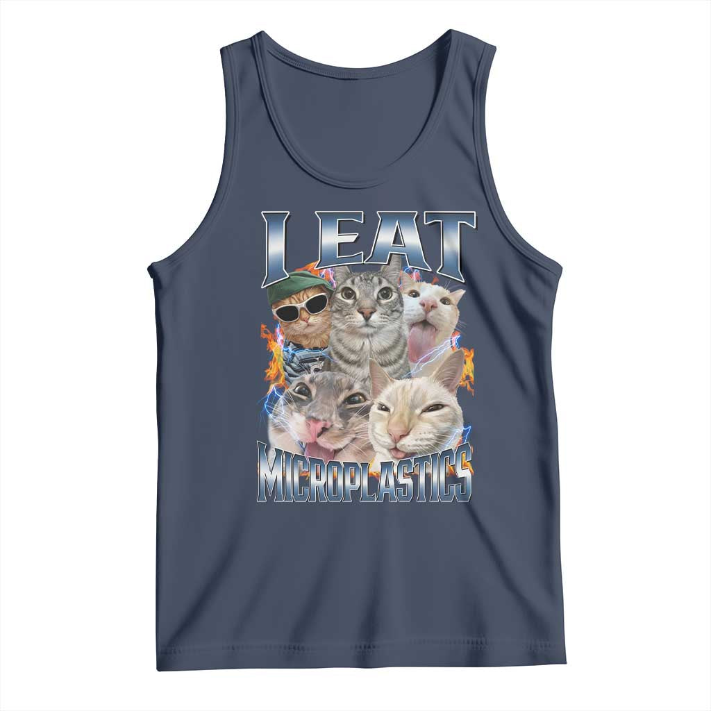 Funny Cat Meme Tank Top I Eat Microplastics - Wonder Print Shop