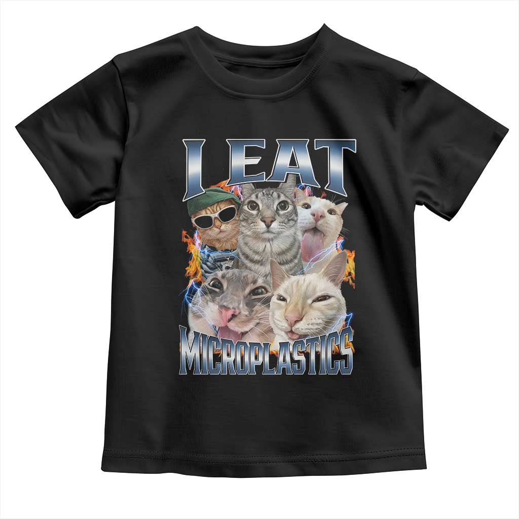 Funny Cat Meme Toddler T Shirt I Eat Microplastics - Wonder Print Shop