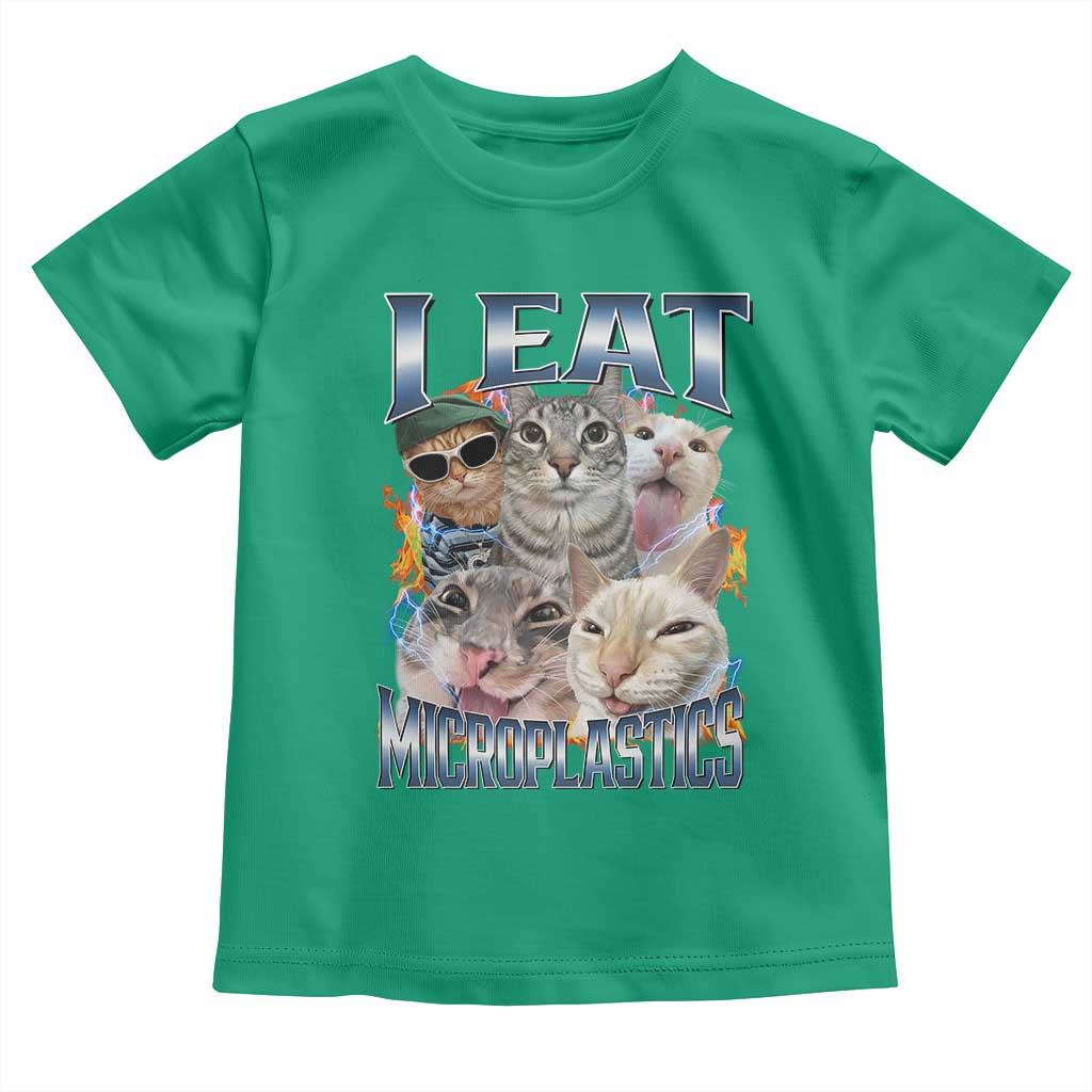 Funny Cat Meme Toddler T Shirt I Eat Microplastics - Wonder Print Shop