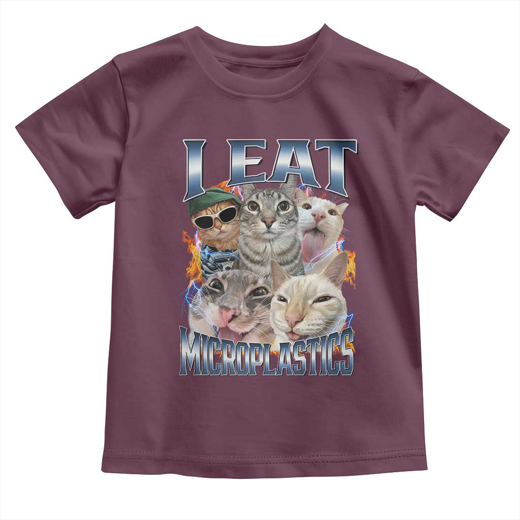 Funny Cat Meme Toddler T Shirt I Eat Microplastics - Wonder Print Shop