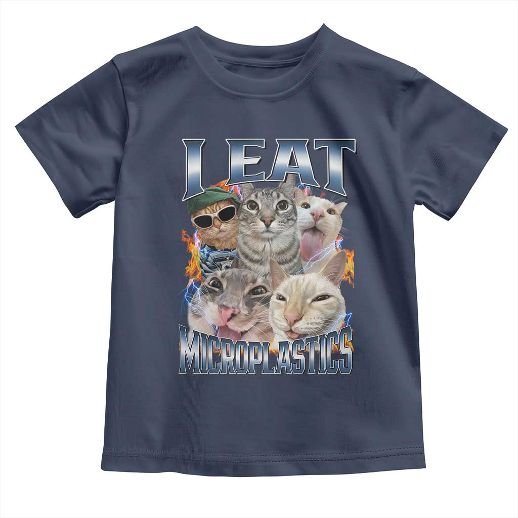 Funny Cat Meme Toddler T Shirt I Eat Microplastics - Wonder Print Shop