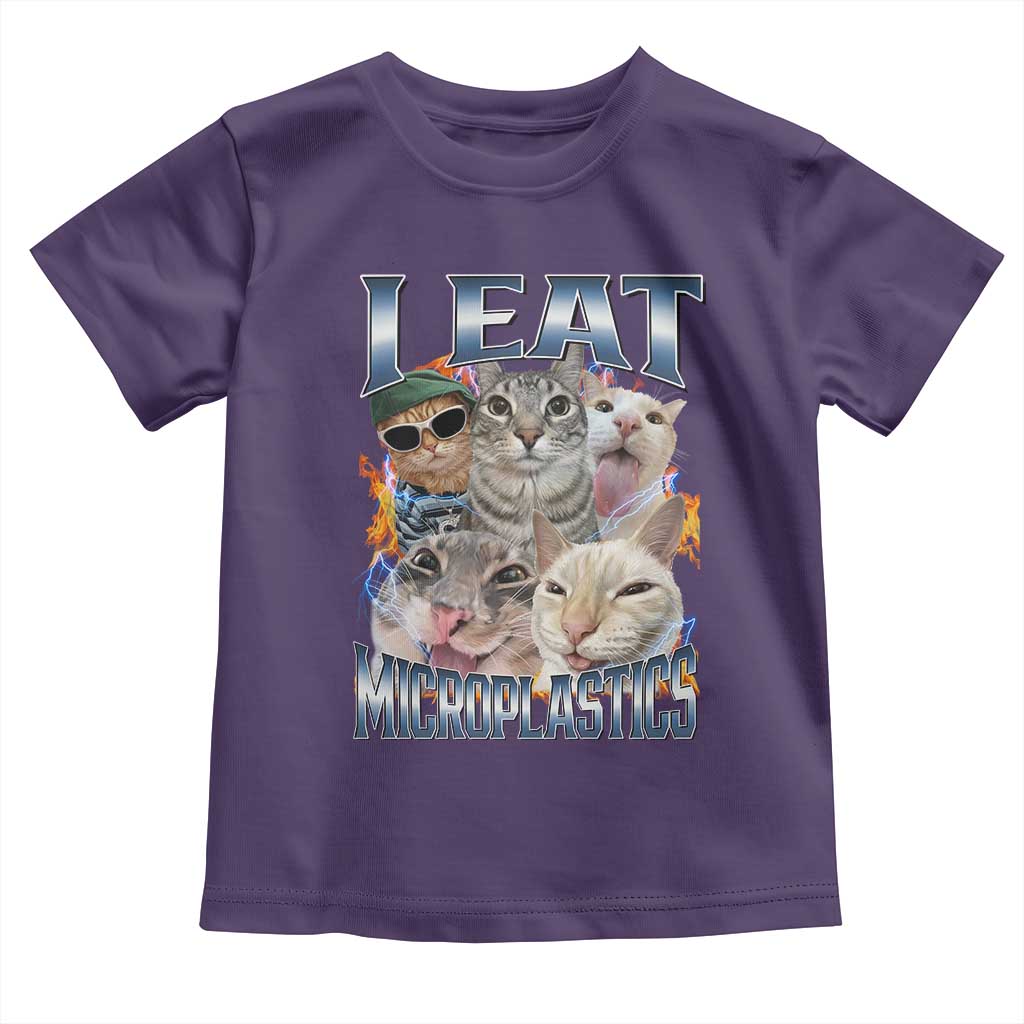 Funny Cat Meme Toddler T Shirt I Eat Microplastics - Wonder Print Shop