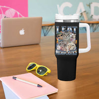 Funny Cat Meme Tumbler With Handle I Eat Microplastics - Wonder Print Shop