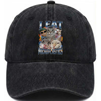 Funny Cat Meme Washed Cotton Baseball Cap I Eat Microplastics