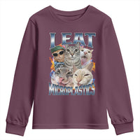 Funny Cat Meme Youth Sweatshirt I Eat Microplastics - Wonder Print Shop