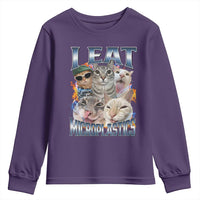 Funny Cat Meme Youth Sweatshirt I Eat Microplastics - Wonder Print Shop