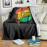 Black Woman Empowerment Throw Blanket The Sun Does Not Ask Permission To Shine - Wonder Print Shop