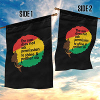 Black Woman Empowerment Garden Flag The Sun Does Not Ask Permission To Shine - Wonder Print Shop