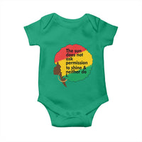 Black Woman Empowerment Baby Onesie The Sun Does Not Ask Permission To Shine - Wonder Print Shop