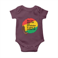 Black Woman Empowerment Baby Onesie The Sun Does Not Ask Permission To Shine - Wonder Print Shop