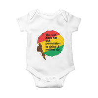 Black Woman Empowerment Baby Onesie The Sun Does Not Ask Permission To Shine - Wonder Print Shop