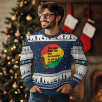 Black Woman Empowerment Ugly Christmas Sweater The Sun Does Not Ask Permission To Shine - Wonder Print Shop
