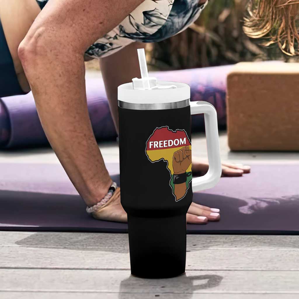 Africa Freedom Liberation Black Power Tumbler With Handle - Wonder Print Shop